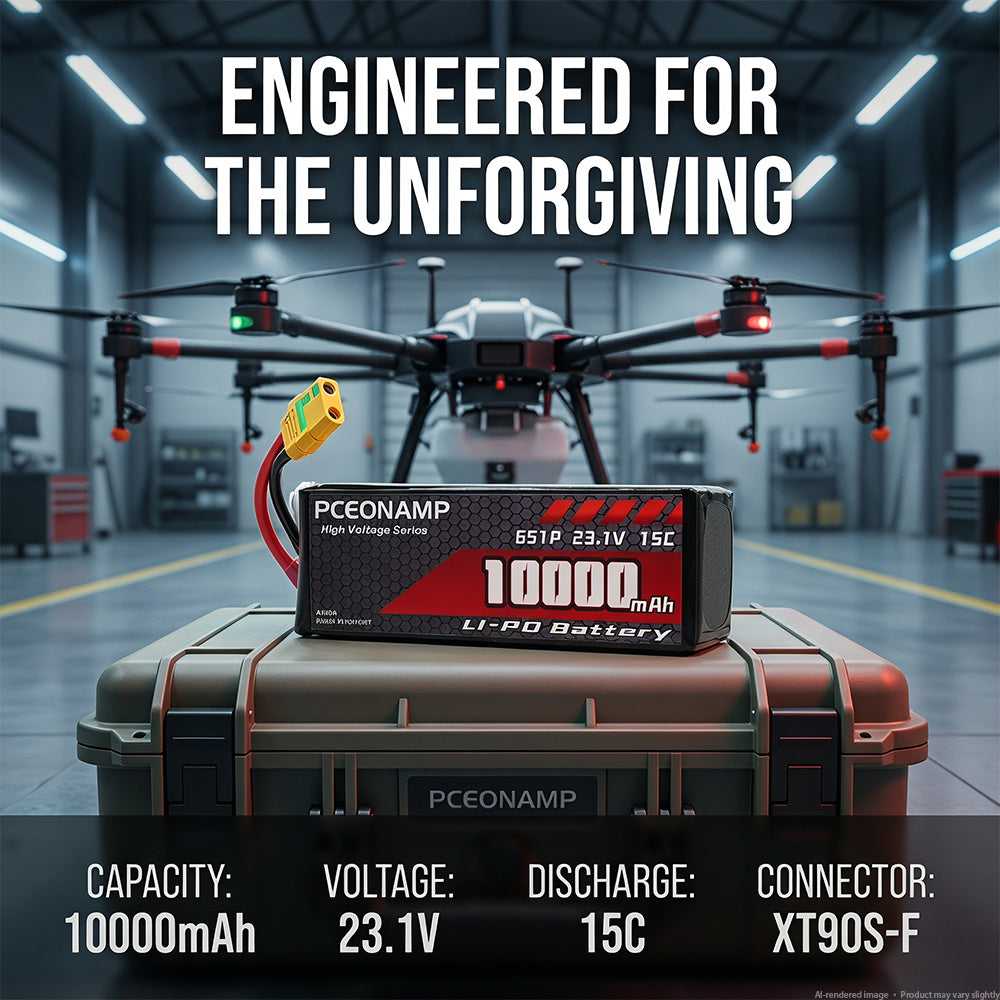 PCEONAMP 23.1V 10000mAh 6S HV LiPo battery 15C, XT90S-F, spec label detail