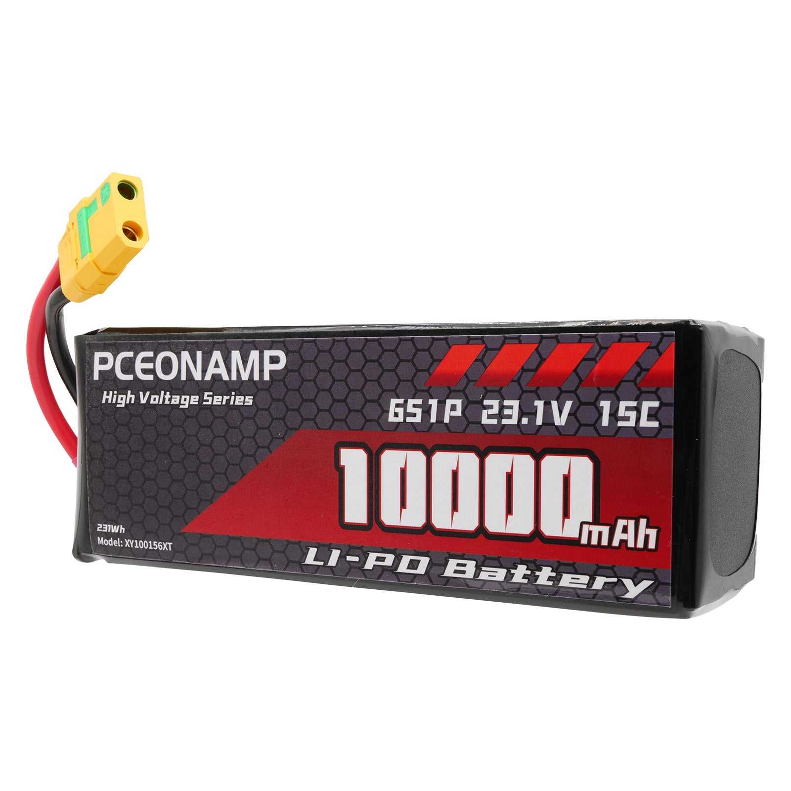 6S 10000mAh high-voltage LiPo battery 23.1V nominal, 3.85V per cell, for agricultural and inspection UAVs