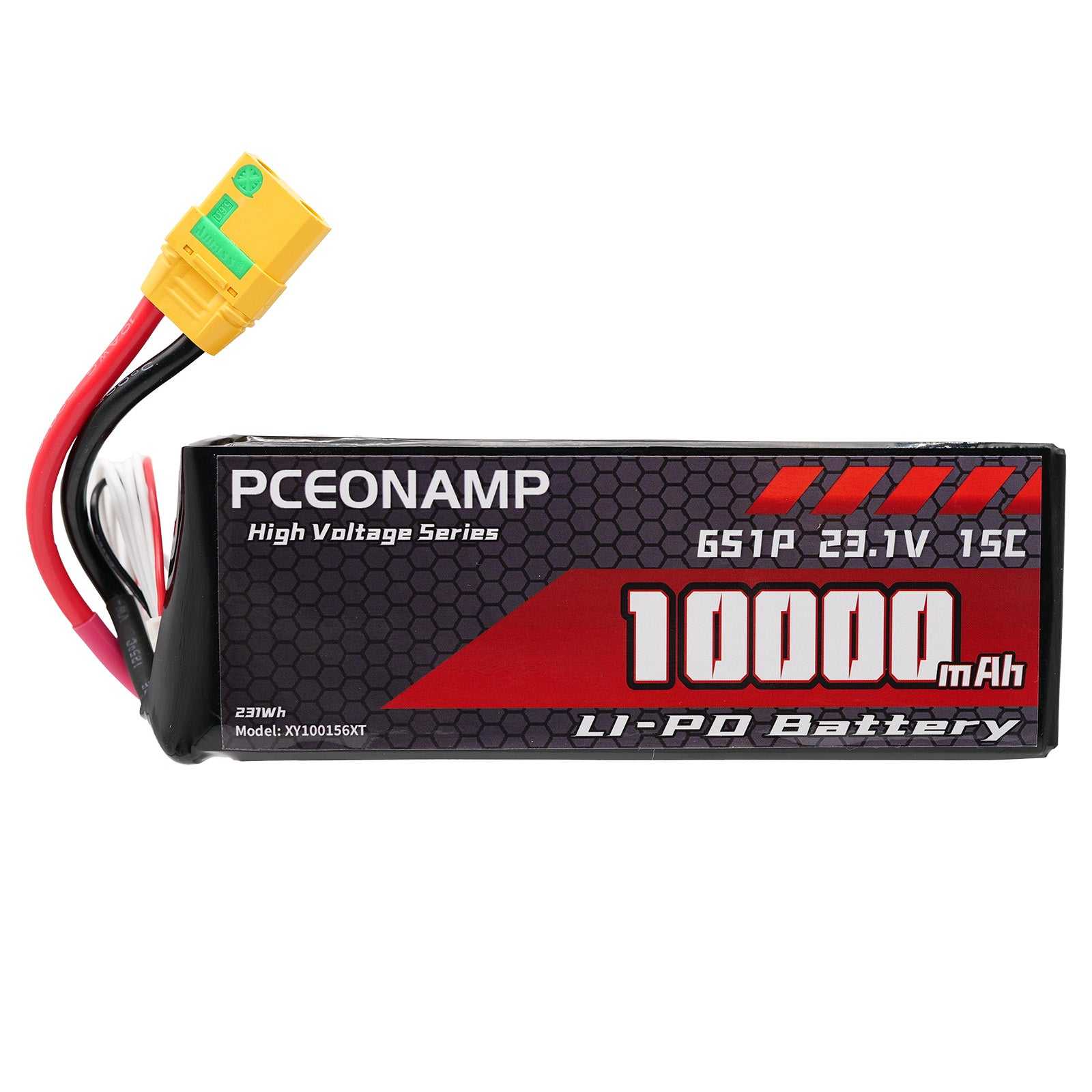 PCEONAMP 23.1V 10000mAh 6S LiPo battery for industrial drone, 15C, XT90 anti-spark plug, 231Wh