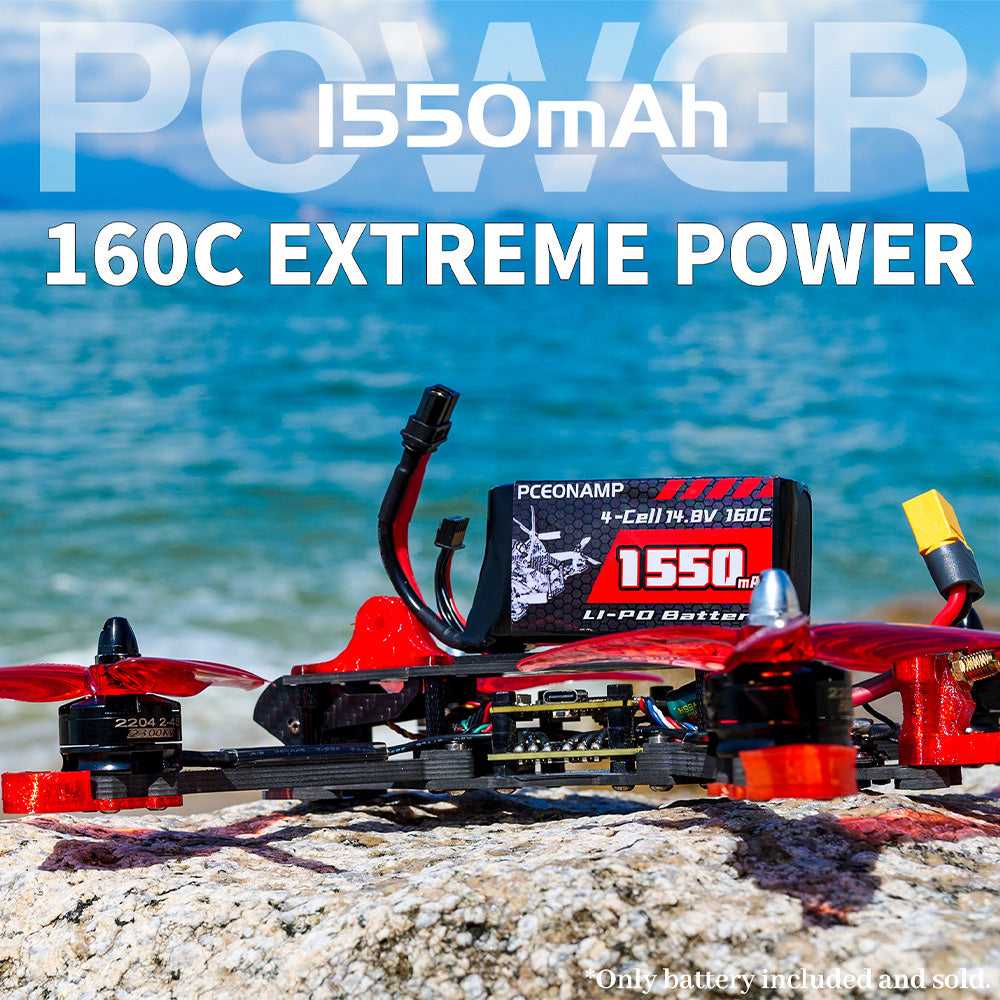 PCEONAMP 1550mAh 4S LiPo battery 160C extreme power, FPV racing drone