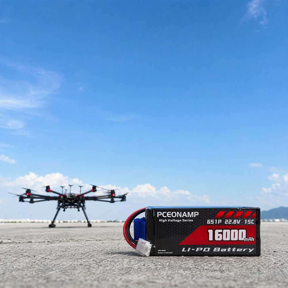 Survey drone in outdoor flight with PCEONAMP 16000mAh HV LiPo battery