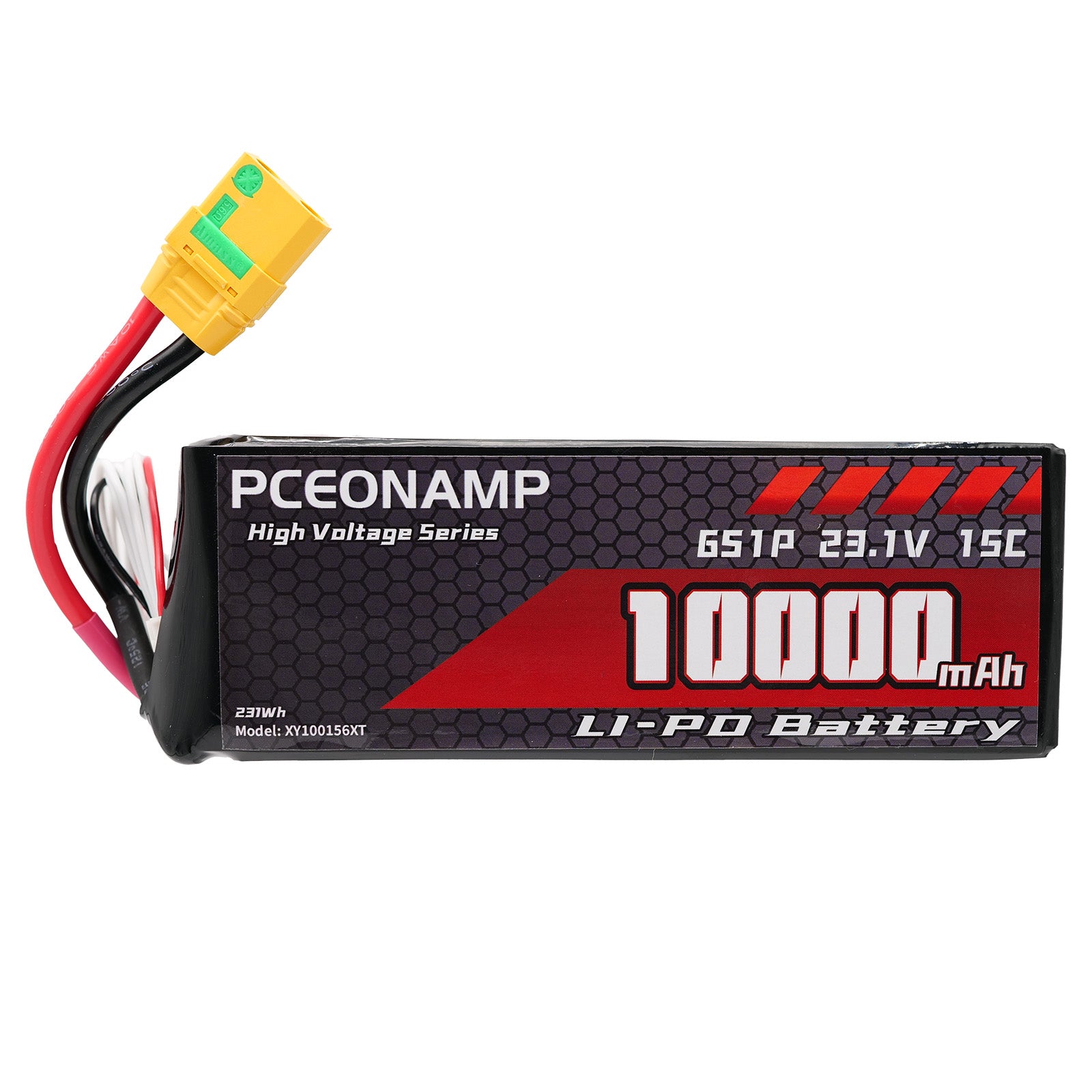 PCEONAMP 6S Lipo Battery 10000mAh 23.1V 15C with XT90 Plug Rechargeable High Capacity RC Drone Battery Soft Case Fit for RC FPV RC Drone Quadcopter