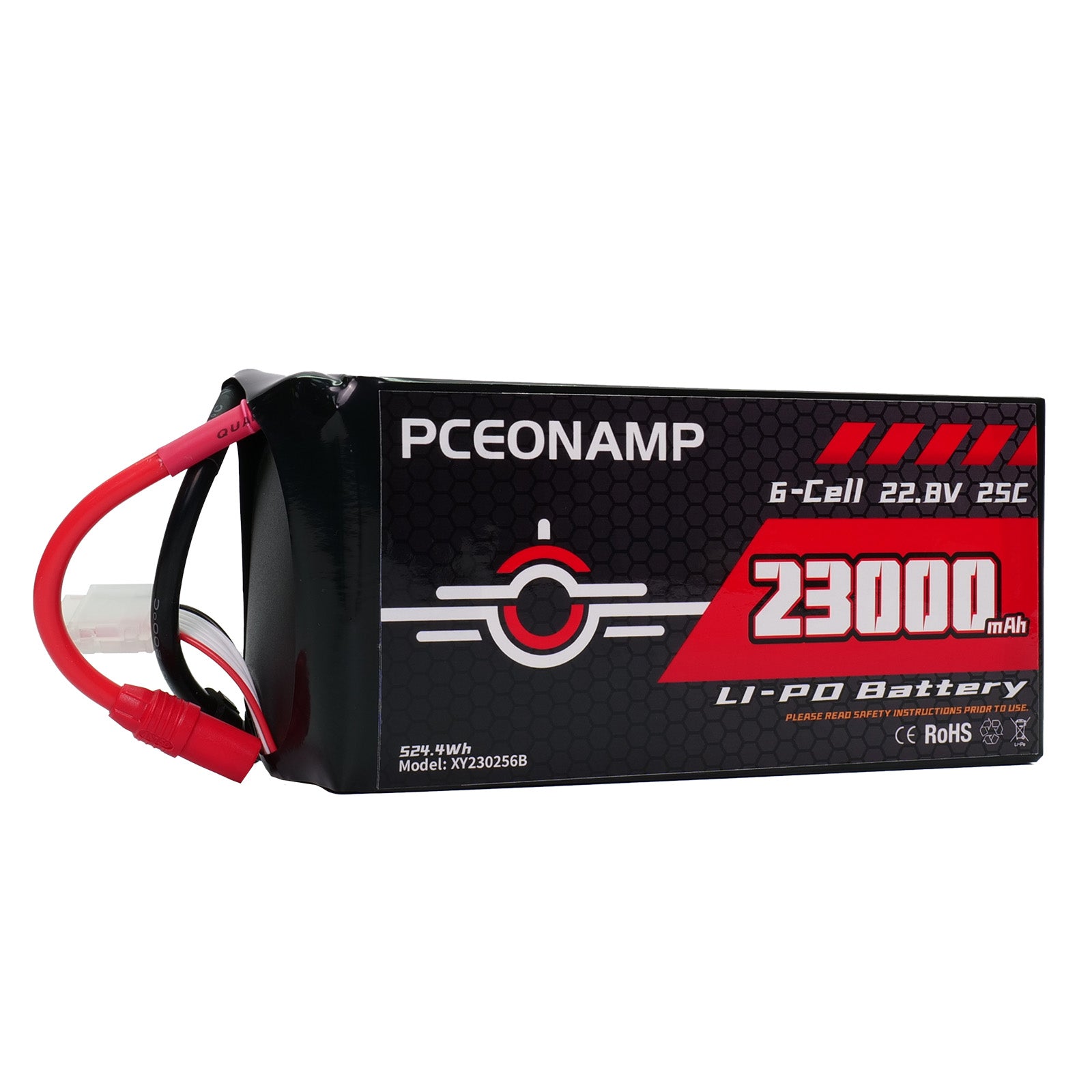 PCEONAMP 6S Lipo Battery 23000mAh 22.8V 25C with 4mm Bullets Plug Rechargeable High Capacity RC Drone Battery Soft Case Fit for RC FPV RC Drone Quadcopter
