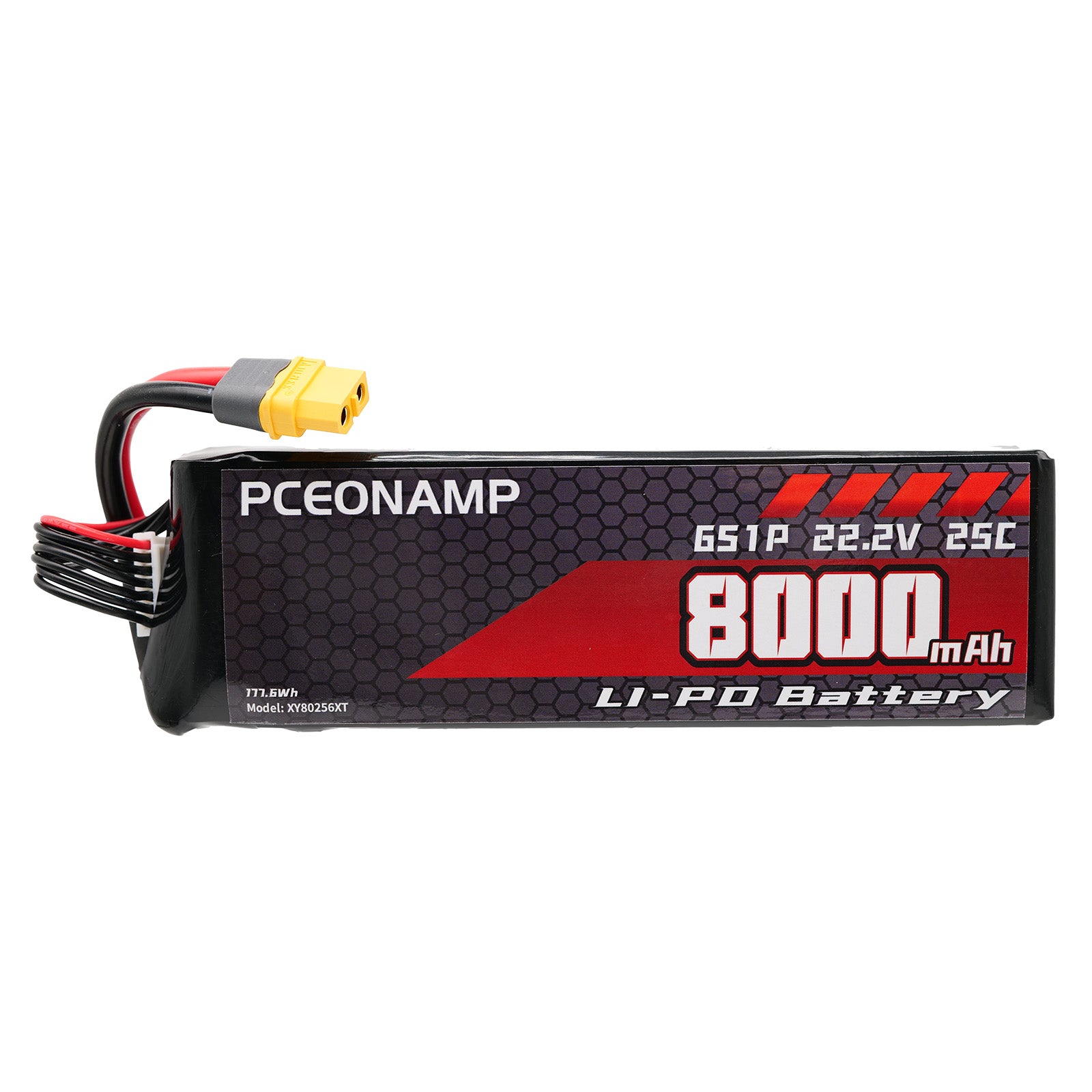 PCEONAMP 6S Lipo Battery 8000mAh 22.2V 25C with XT60 Plug Rechargeable High Capacity RC Drone Battery Soft Case Fit for RC FPV RC Drone Quadcopter