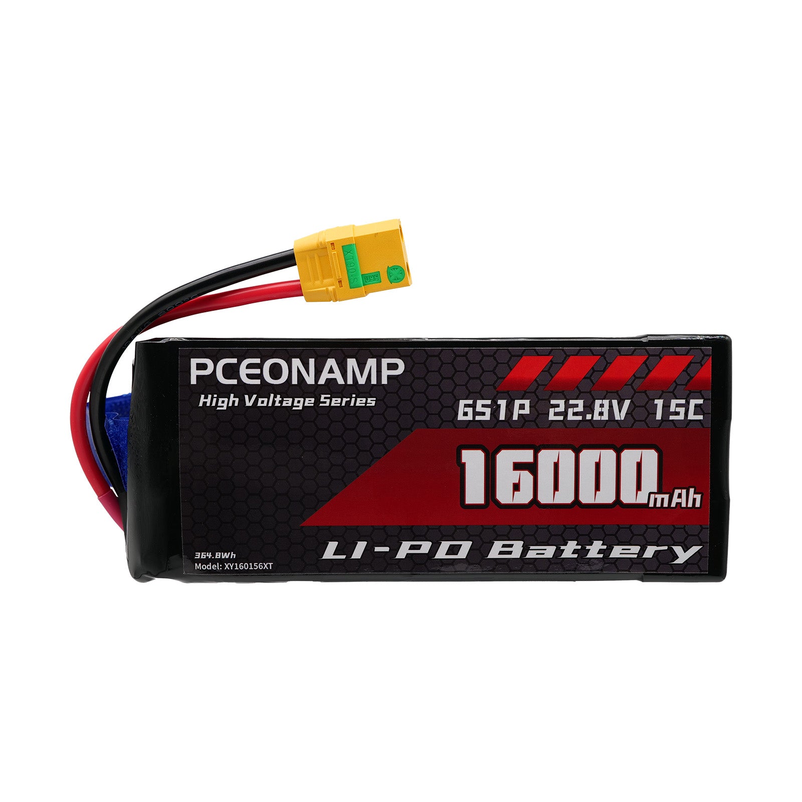PCEONAMP 6S Lipo Battery 16000mAh 22.8V 15C with XT90 Plug Rechargeable High Capacity RC Drone Battery Soft Case Fit for RC FPV RC Drone Quadcopter