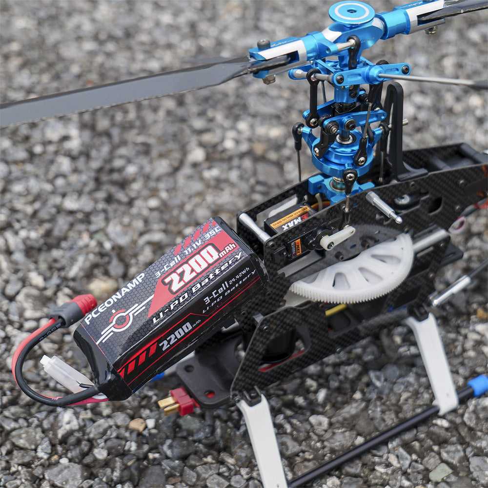 11.1V 2200mAh 3S LiPo battery 35C Deans T on 350-class RC helicopter, cockpit install
