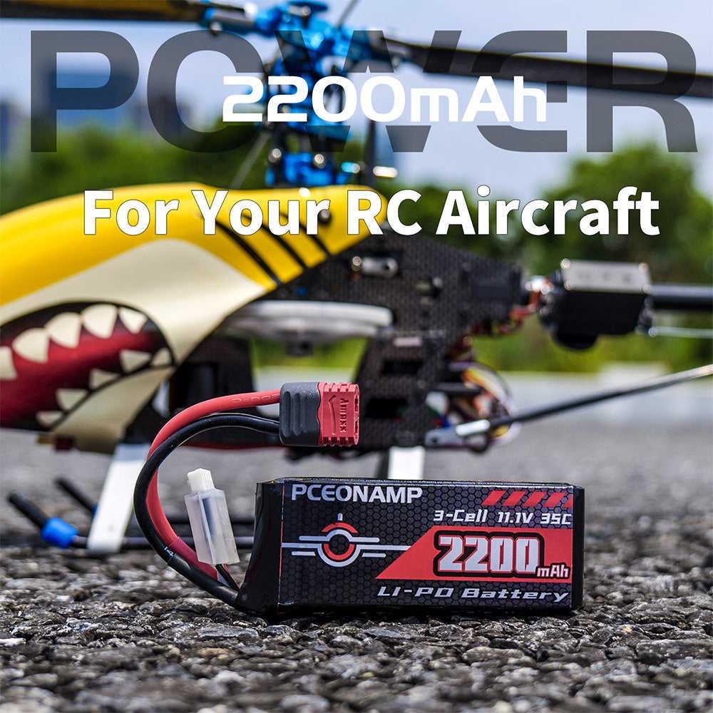 PCEONAMP 11.1V 2200mAh 3S LiPo battery 35C for RC aircraft, fixed-wing, 77A continuous discharge
