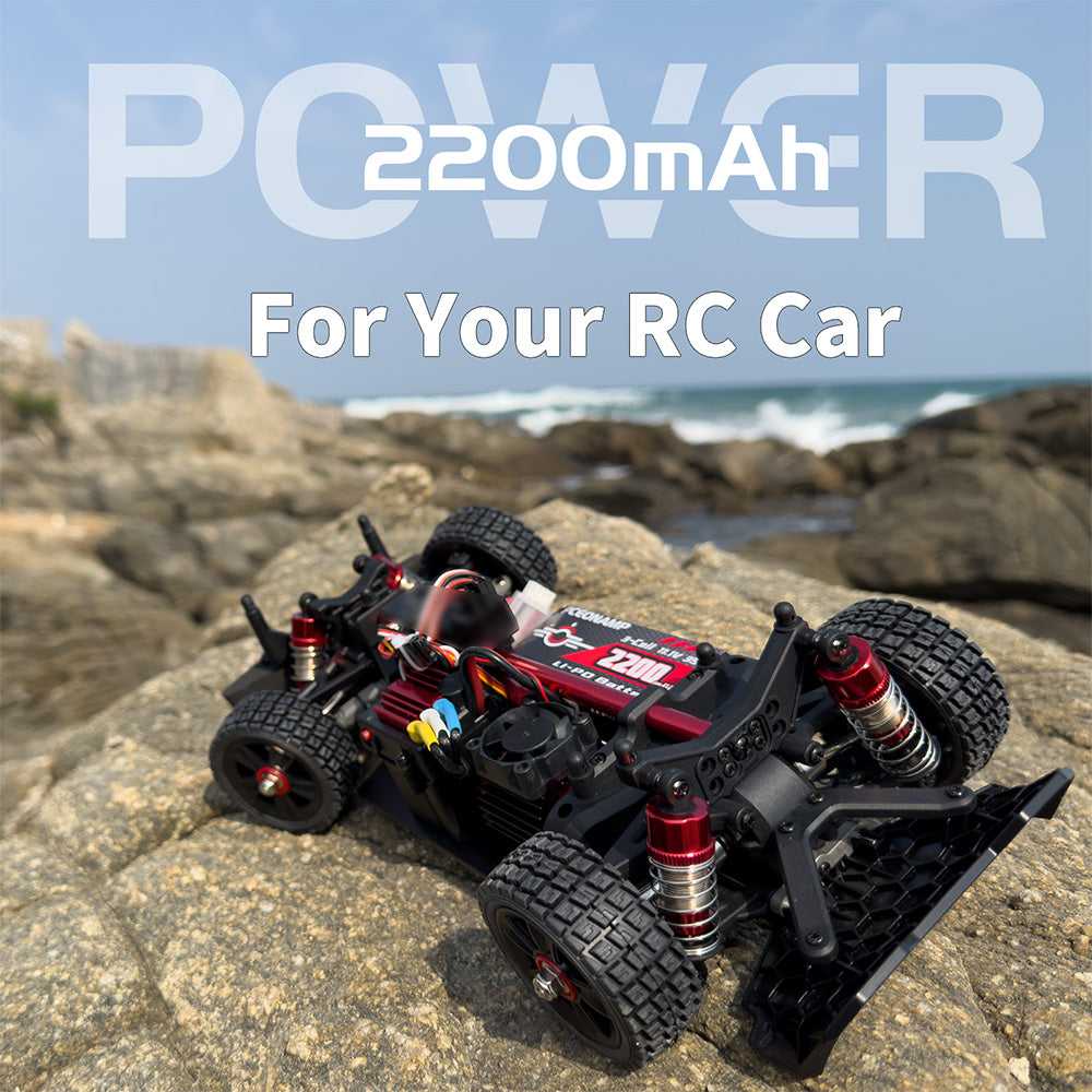 PCEONAMP 11.1V 2200mAh 3S LiPo battery 35C for RC car, 1/14 1/16 scale, Deans T plug
