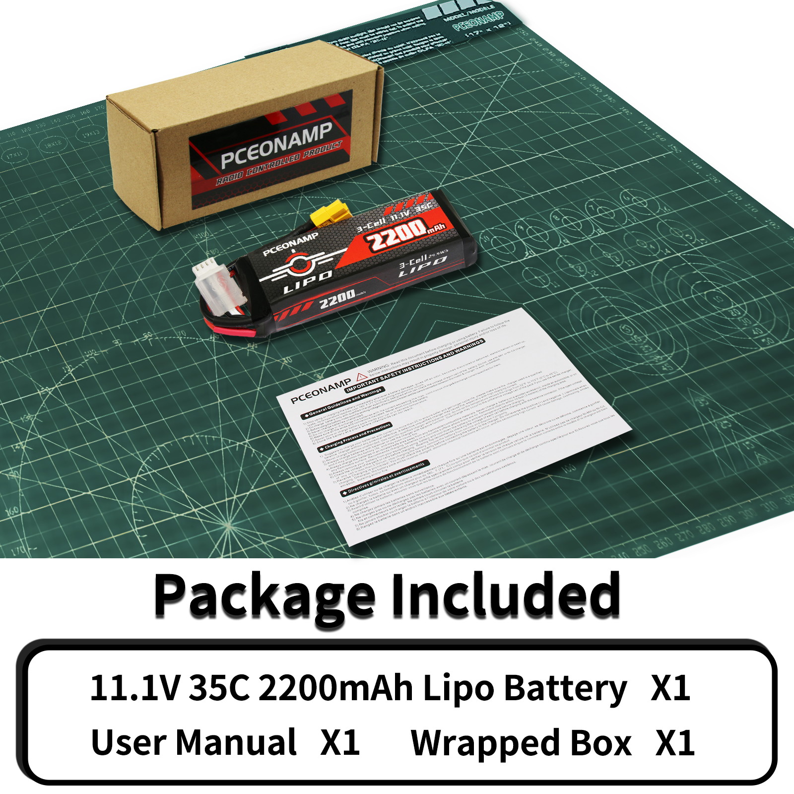 PCEONAMP 3S Lipo Battery 2200mAh 11.1V 35C with XT60 Plug Rechargeable High Capacity RC Battery Soft Case Fit for FPV Drone Airplane RC Quadcopter Helicopter