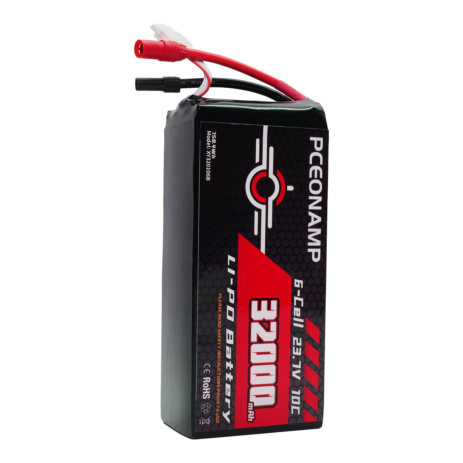 PCEONAMP 6S Lipo Battery 32000mAh 23.7V 10C with 4mm Bullets Plug Rechargeable High Capacity RC Drone Battery Soft Case Fit for RC FPV RC Drone Quadcopter