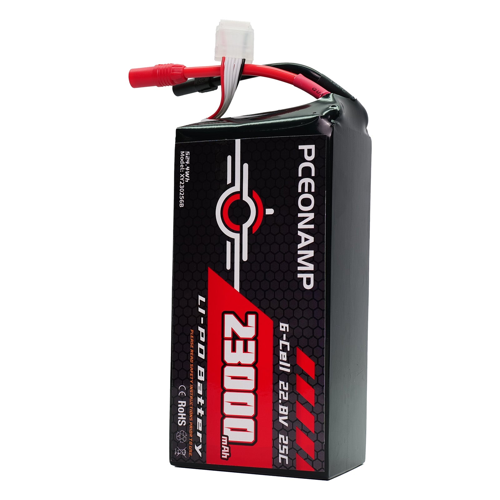 PCEONAMP 6S Lipo Battery 23000mAh 22.8V 25C with 4mm Bullets Plug Rechargeable High Capacity RC Drone Battery Soft Case Fit for RC FPV RC Drone Quadcopter