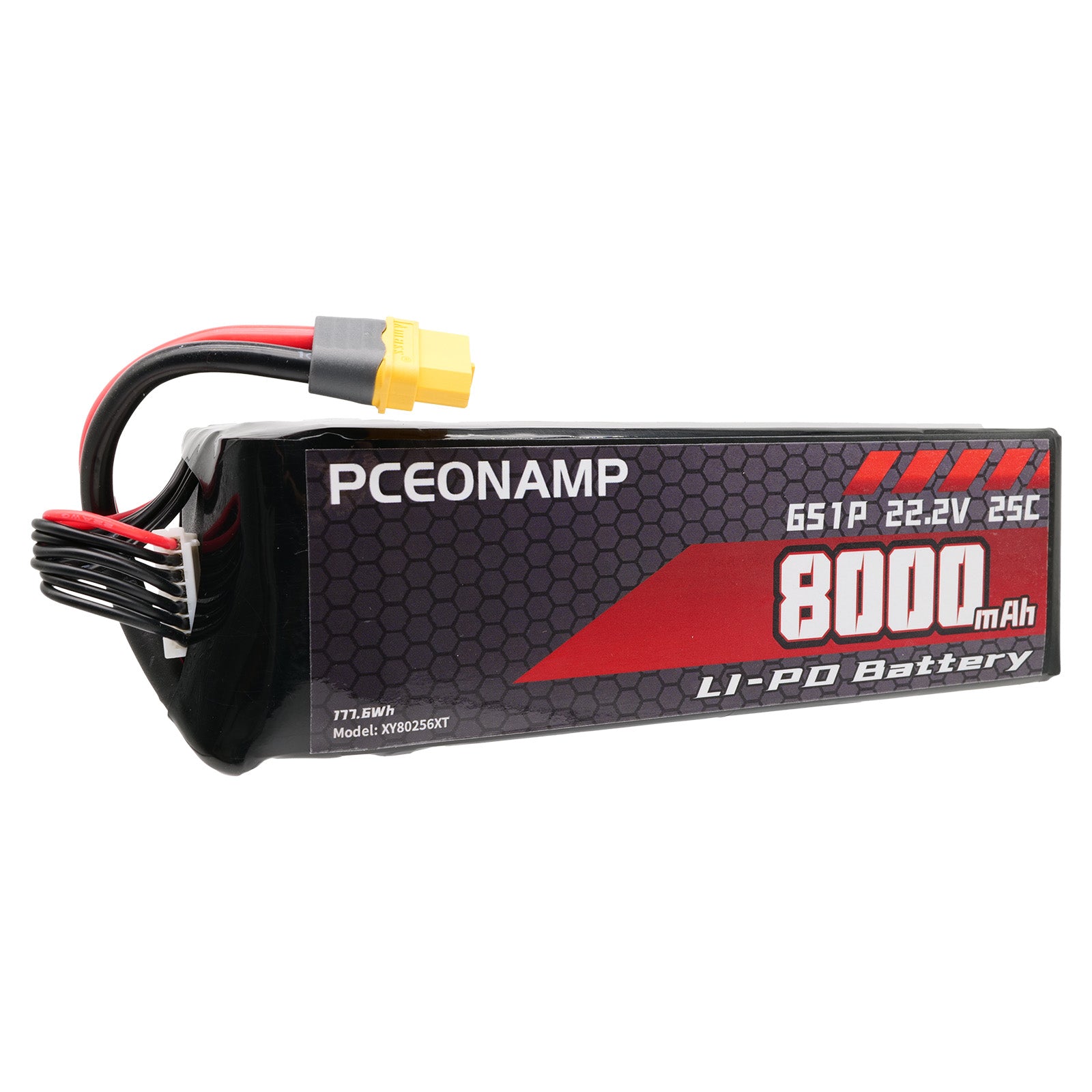 PCEONAMP 6S Lipo Battery 8000mAh 22.2V 25C with XT60 Plug Rechargeable High Capacity RC Drone Battery Soft Case Fit for RC FPV RC Drone Quadcopter