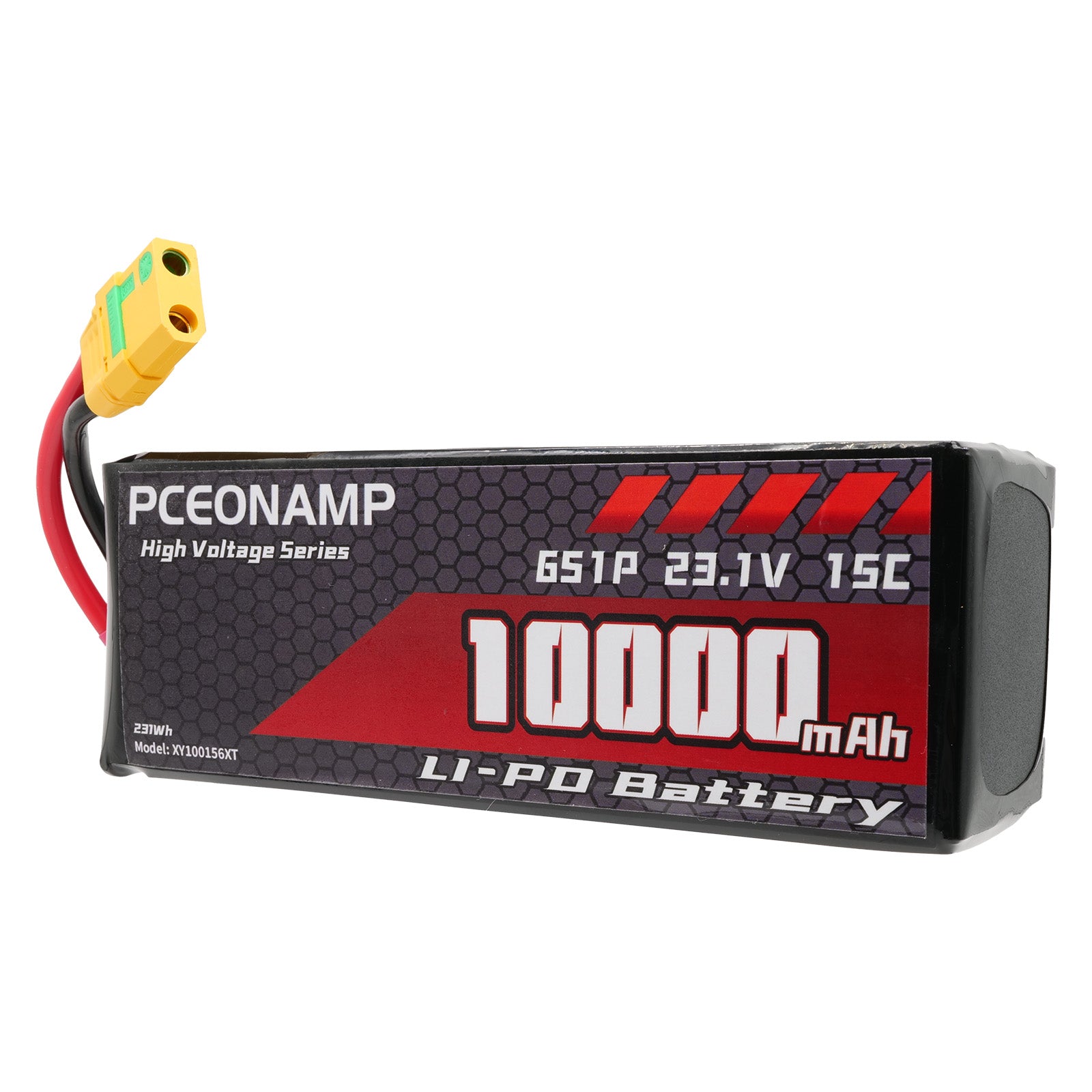 PCEONAMP 6S Lipo Battery 10000mAh 23.1V 15C with XT90 Plug Rechargeable High Capacity RC Drone Battery Soft Case Fit for RC FPV RC Drone Quadcopter