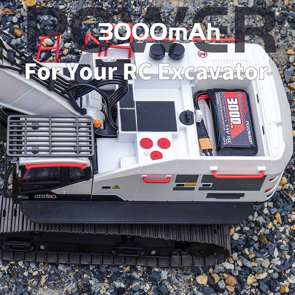 PCEONAMP 3000mAh 2S Li-ion battery XT30 in RC excavator, long runtime, USB charge
