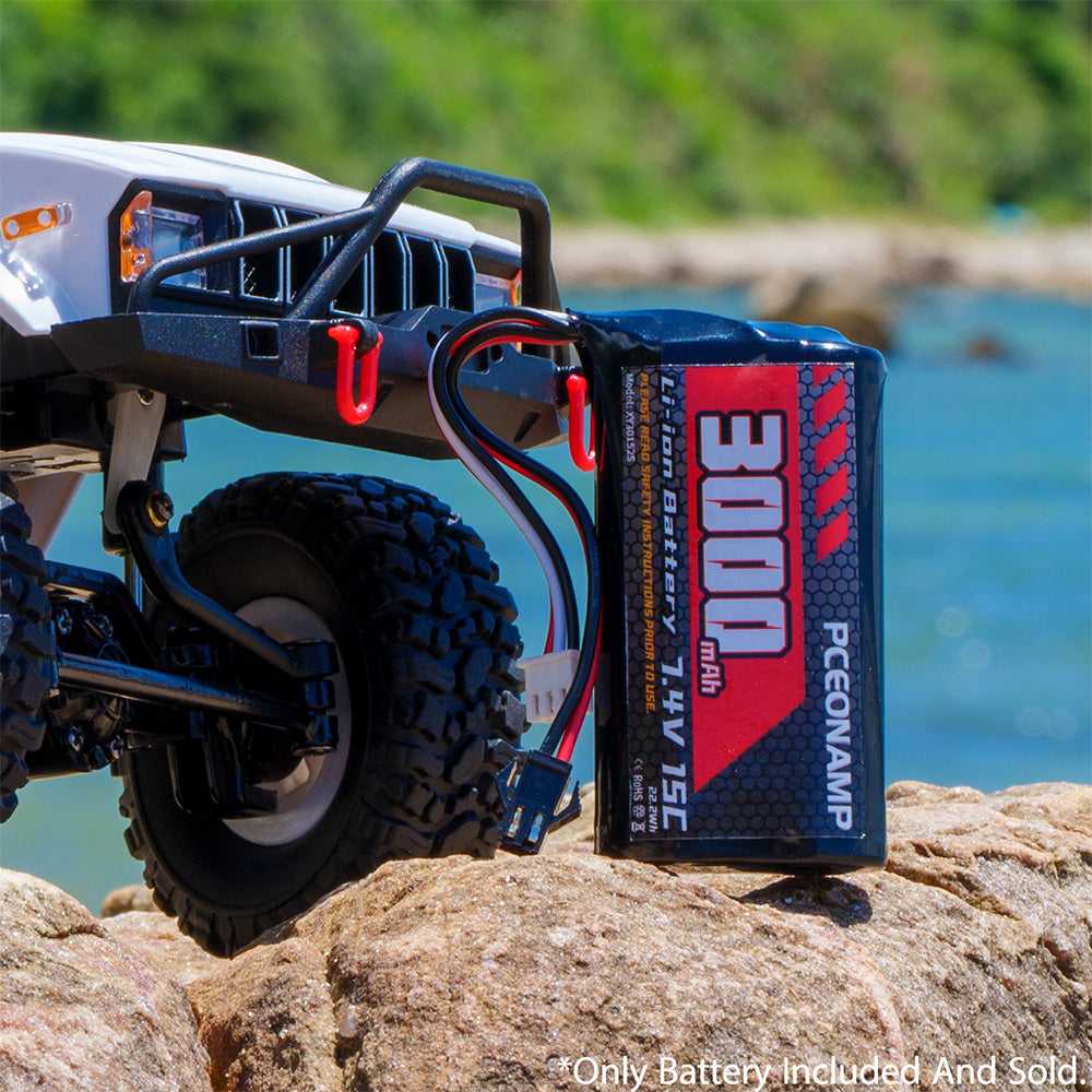 7.4V 3000mAh 2S Li-ion battery SM-2P installed on RC car, WPL C24, D90, beach driving
