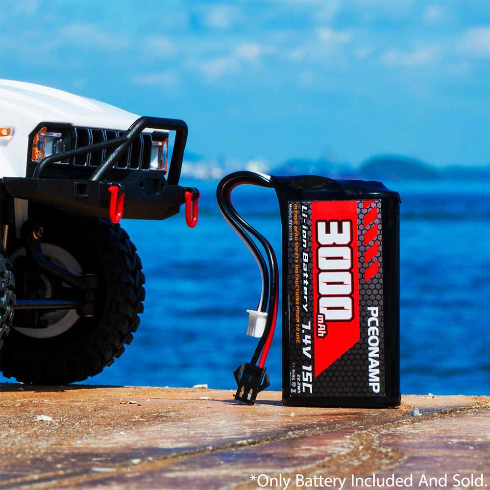 PCEONAMP 7.4V 3000mAh 2S Li-ion battery SM-2P for RC car and RC boat, kids 4WD off-road
