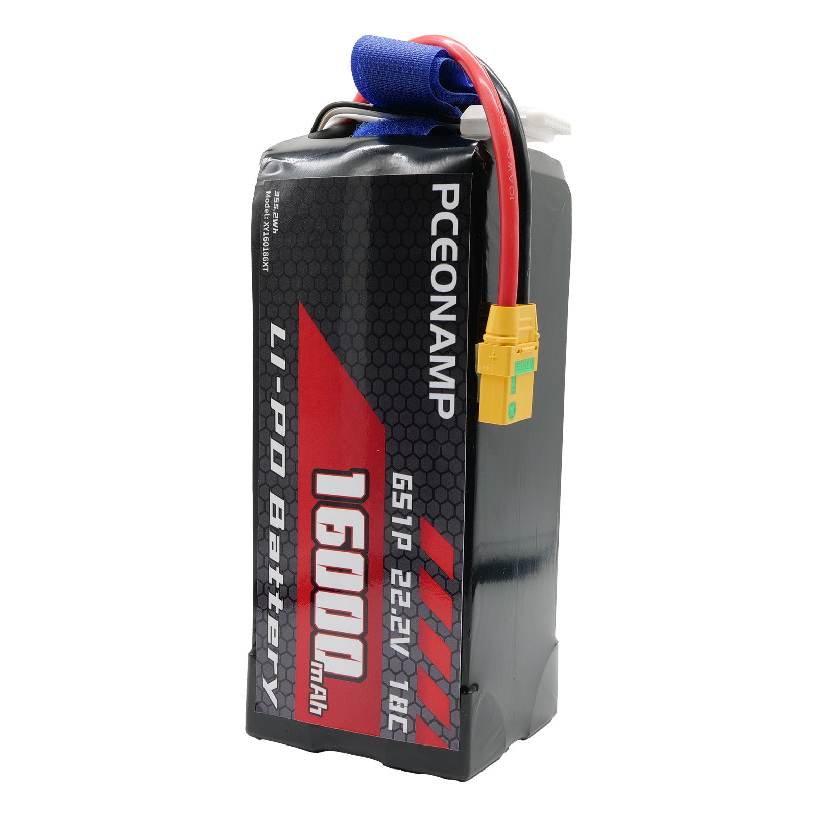 PCEONAMP 6S Lipo Battery 16000mAh 22.2V 18C with XT90 Plug Rechargeable High Capacity RC Drone Battery Soft Case Fit for RC FPV RC Drone Quadcopter