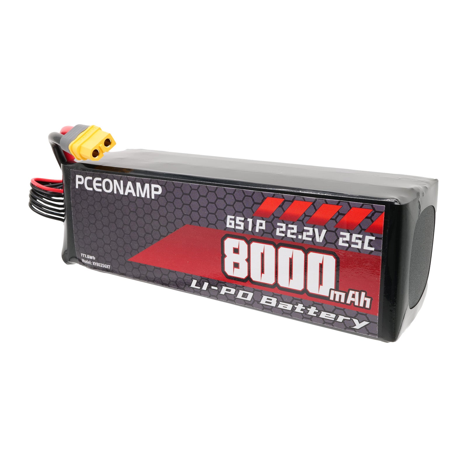 PCEONAMP 6S Lipo Battery 8000mAh 22.2V 25C with XT60 Plug Rechargeable High Capacity RC Drone Battery Soft Case Fit for RC FPV RC Drone Quadcopter
