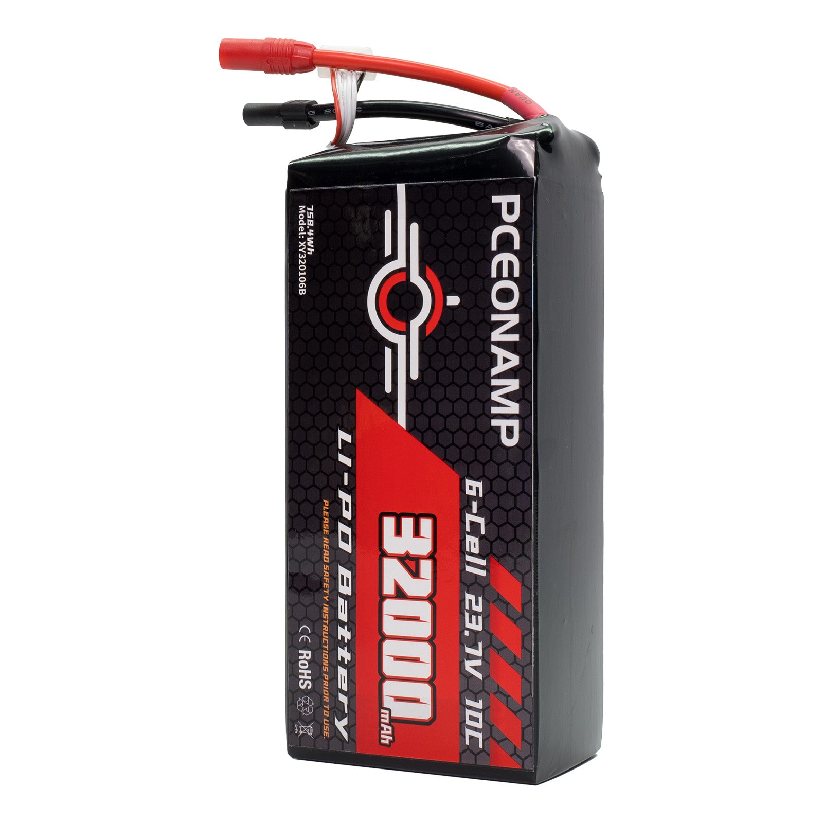 PCEONAMP 6S Lipo Battery 32000mAh 23.7V 10C with 4mm Bullets Plug Rechargeable High Capacity RC Drone Battery Soft Case Fit for RC FPV RC Drone Quadcopter