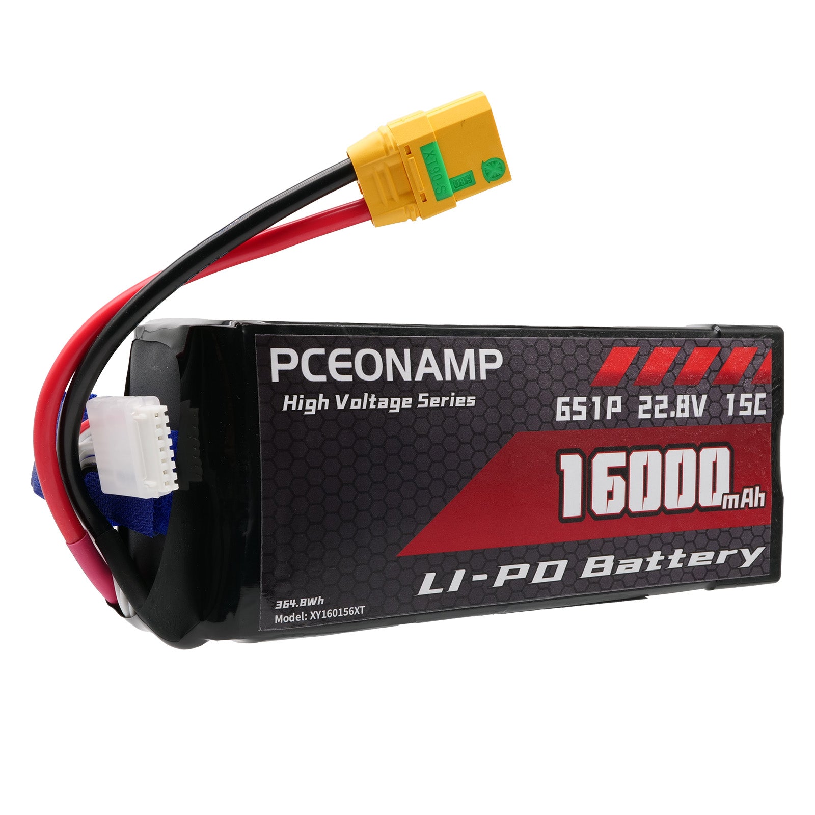 PCEONAMP 6S Lipo Battery 16000mAh 22.8V 15C with XT90 Plug Rechargeable High Capacity RC Drone Battery Soft Case Fit for RC FPV RC Drone Quadcopter