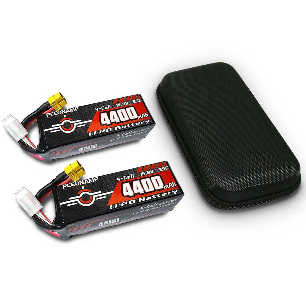 PCEONAMP 14.8V 4400mAh 4S LiPo battery 35C with storage case, XT60 plug, product photo