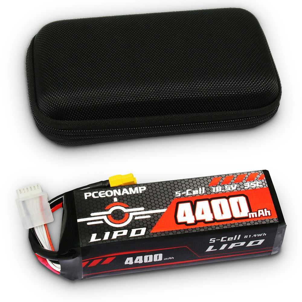 PCEONAMP 18.5V 4400mAh 5S LiPo battery 35C with storage case, XT60 plug, product photo