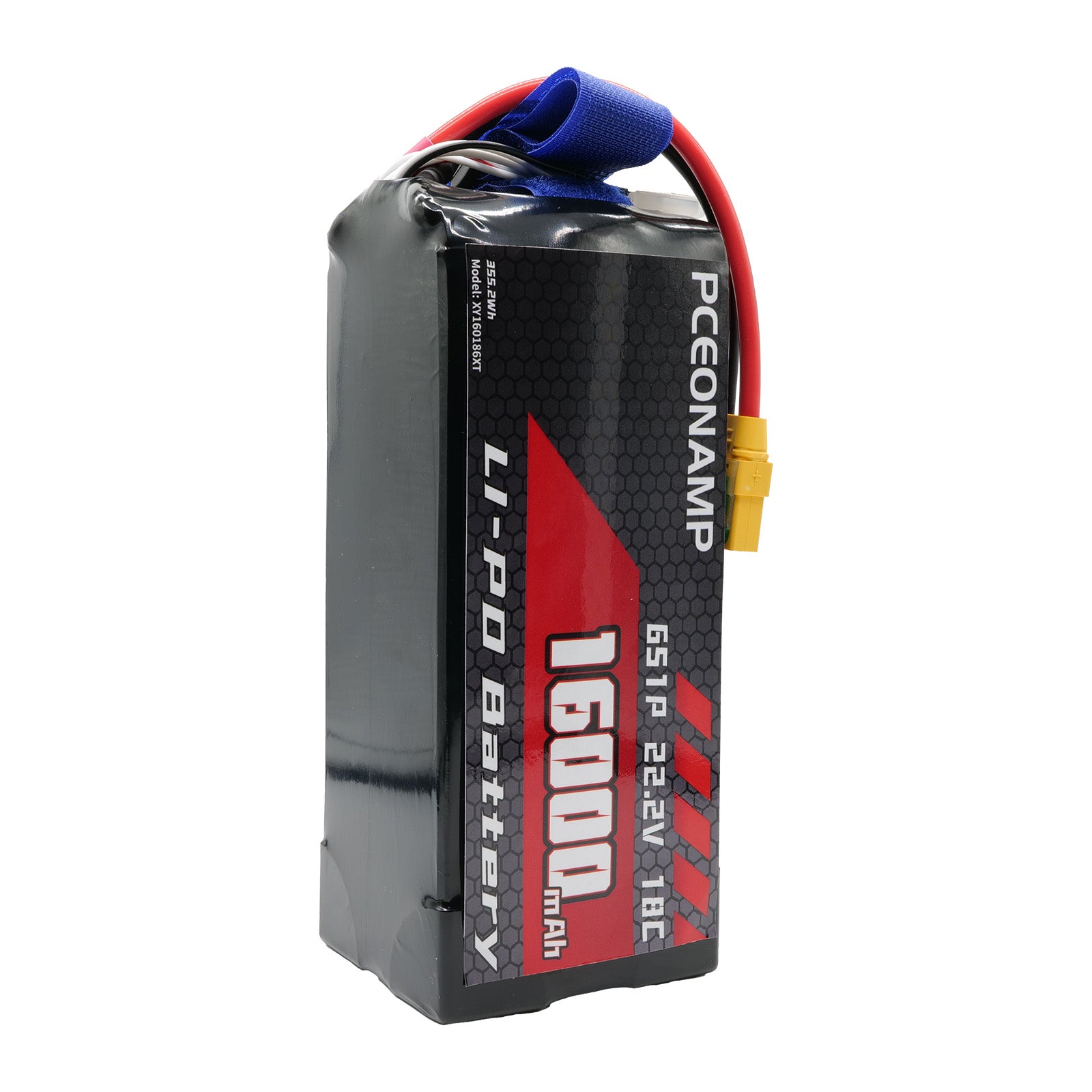 PCEONAMP 6S Lipo Battery 16000mAh 22.2V 18C with XT90 Plug Rechargeable High Capacity RC Drone Battery Soft Case Fit for RC FPV RC Drone Quadcopter