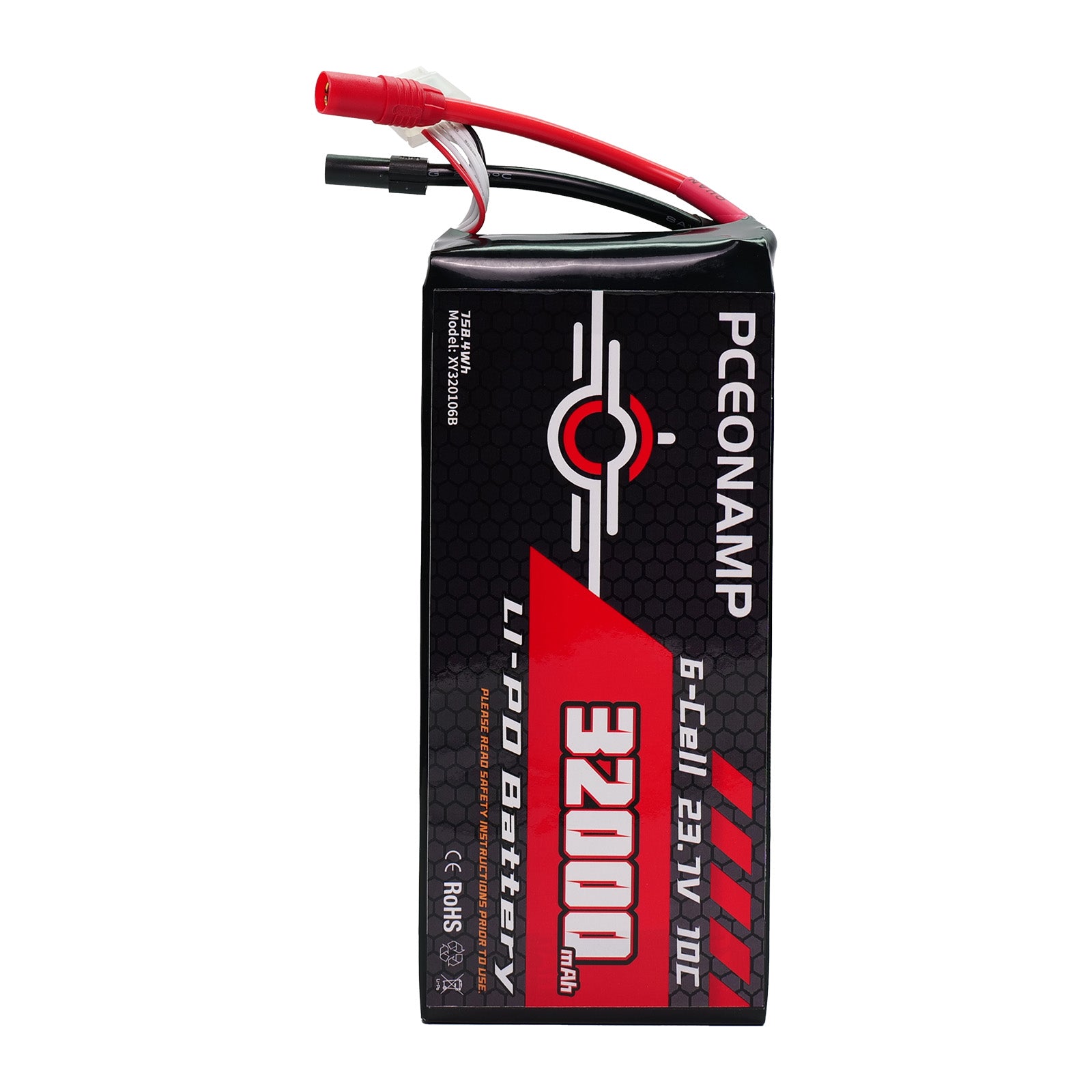 PCEONAMP 6S Lipo Battery 32000mAh 23.7V 10C with 4mm Bullets Plug Rechargeable High Capacity RC Drone Battery Soft Case Fit for RC FPV RC Drone Quadcopter