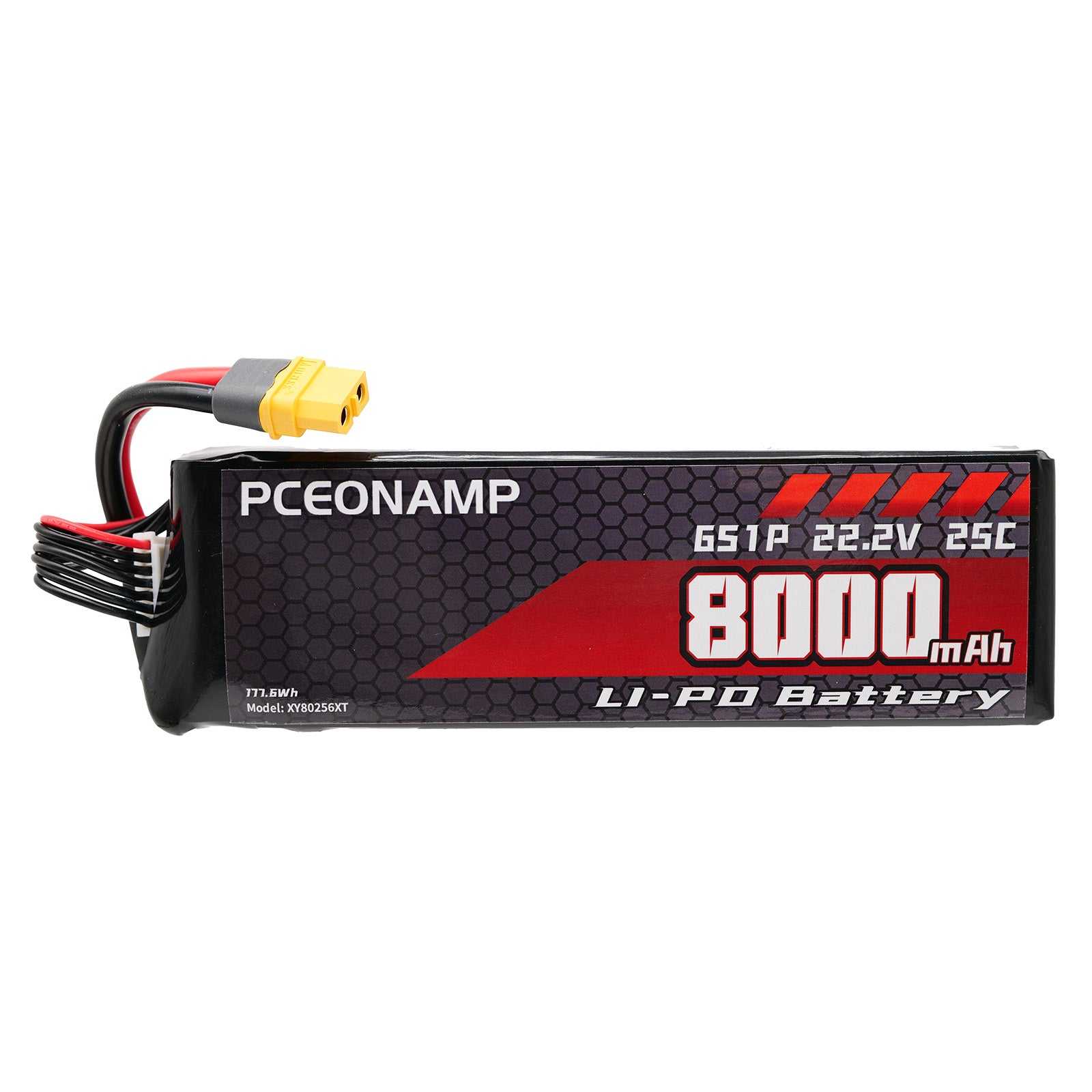 PCEONAMP 22.2V 8000mAh 6S LiPo battery for industrial drone, XT60 plug, 177.6Wh