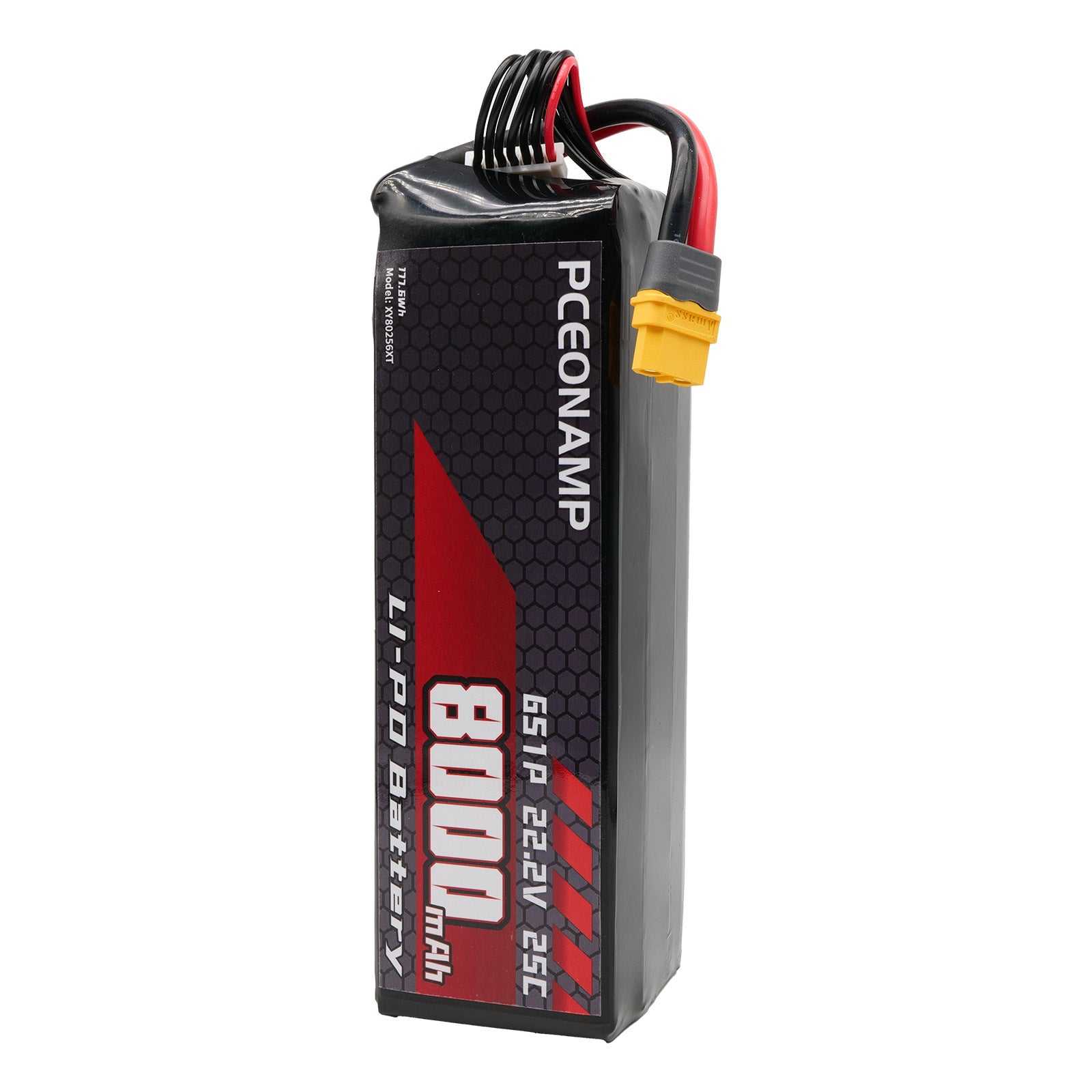 22.2V 8000mAh LiPo battery installed in industrial drone for field operation