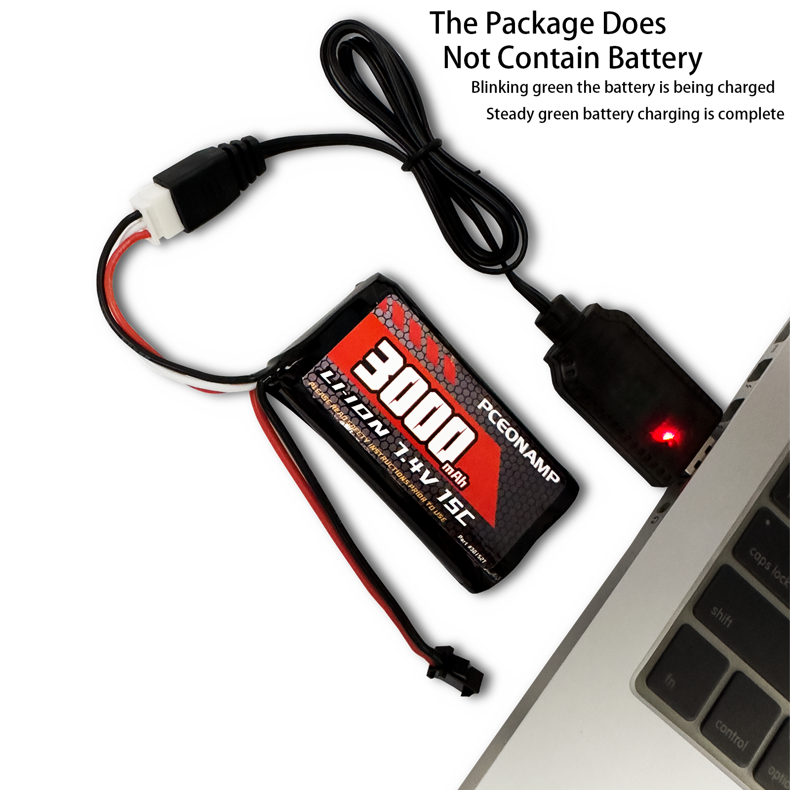 PCEONAMP XH-3P RC Battery Charger Cable Perfect for Your RC Car, Gel Blaster, Splatter Ball Gun, Drone and 7.4V LiPo Li-ion Battery (2 Pieces)